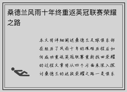 桑德兰风雨十年终重返英冠联赛荣耀之路 桑德兰风雨十年终重返英冠联赛荣耀之路